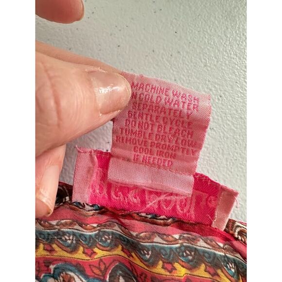 She’s Cool Maxi Y2K Sundress Pink Paisley Size XL Babydoll Beachy Resort Boho - Picture 12 of 13